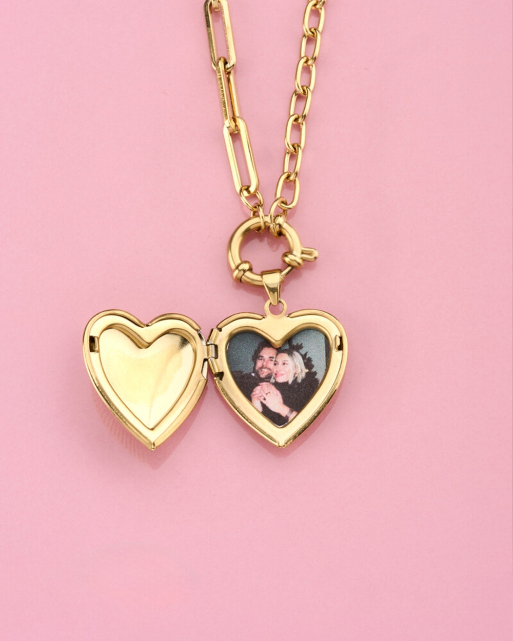 KETTING VINTAGE LOCKET JE T'AIME GOUD