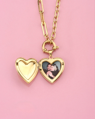 KETTING VINTAGE LOCKET JE T'AIME GOUD