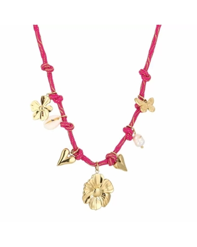 Gossip TOUWKETTING MET BEDELS FUCHSIA / GOUD