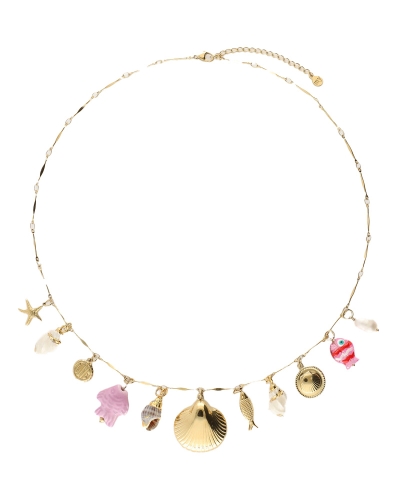 My Jewellery NECKLACE CHARMS FISH & SHELL GOUD