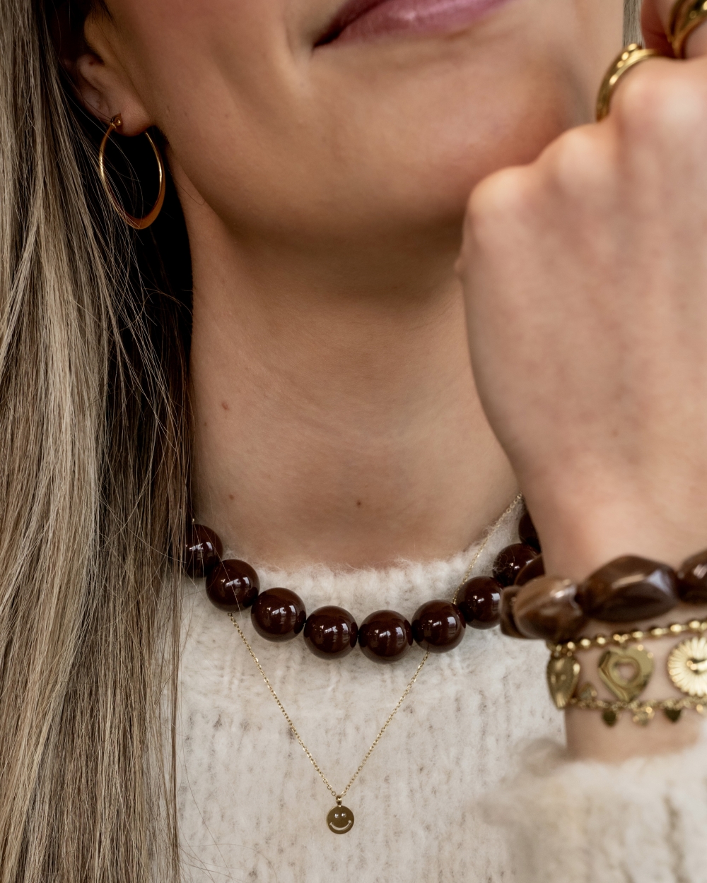 SMILEY KETTING GOUD