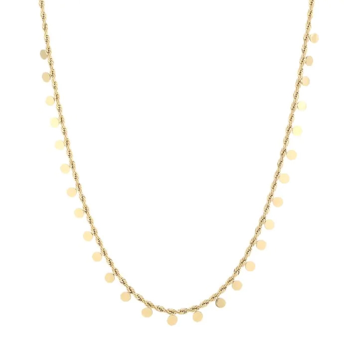 GEDRAAIDE KETTING MET MUNTJES GOUD