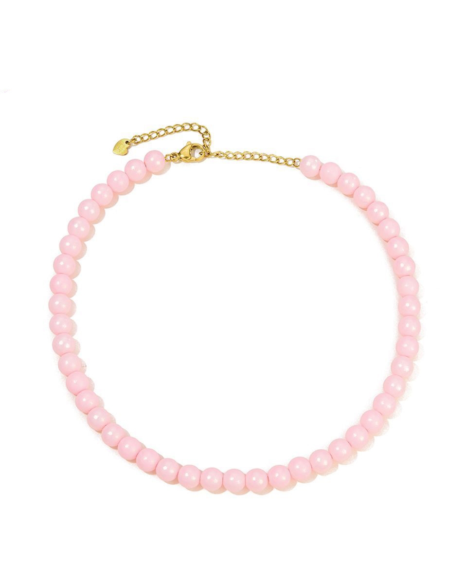 MEISJES KETTING MET GROVE KRALEN LICHTROZE