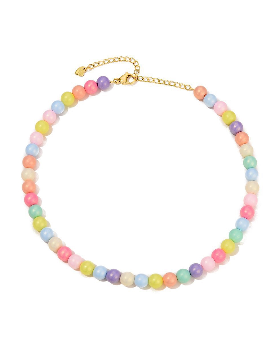 MEISJES KETTING MET GROVE KRALEN MULTI
