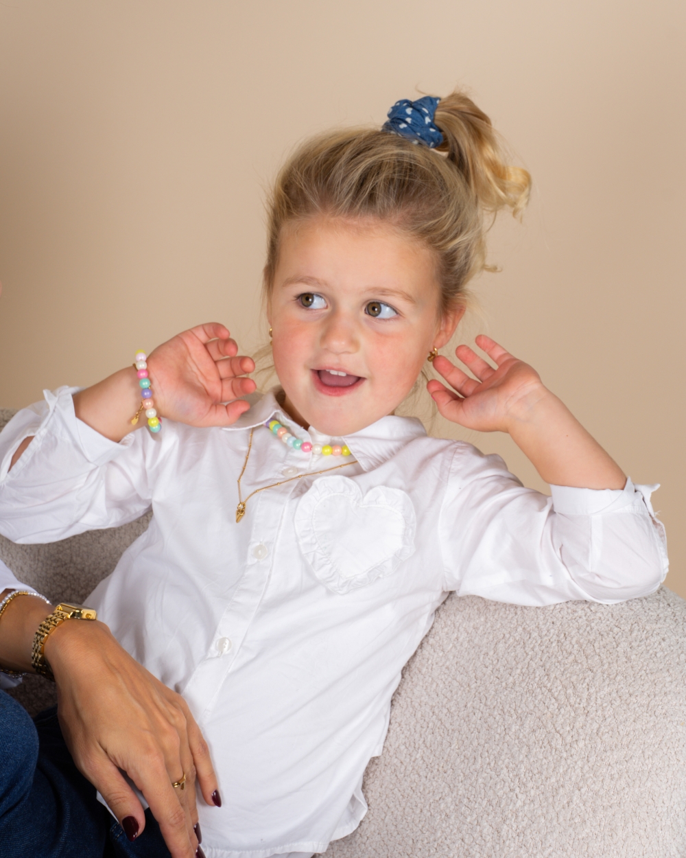 MEISJES KETTING MET GROVE KRALEN MULTI