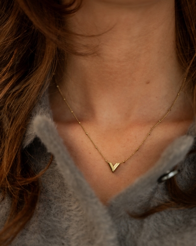 Gossip KETTING V MET BOLLETJES GOUD 