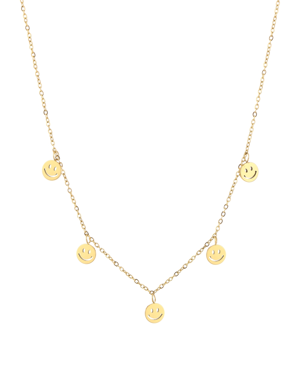 HAPPY SMILEY KETTING GOUD