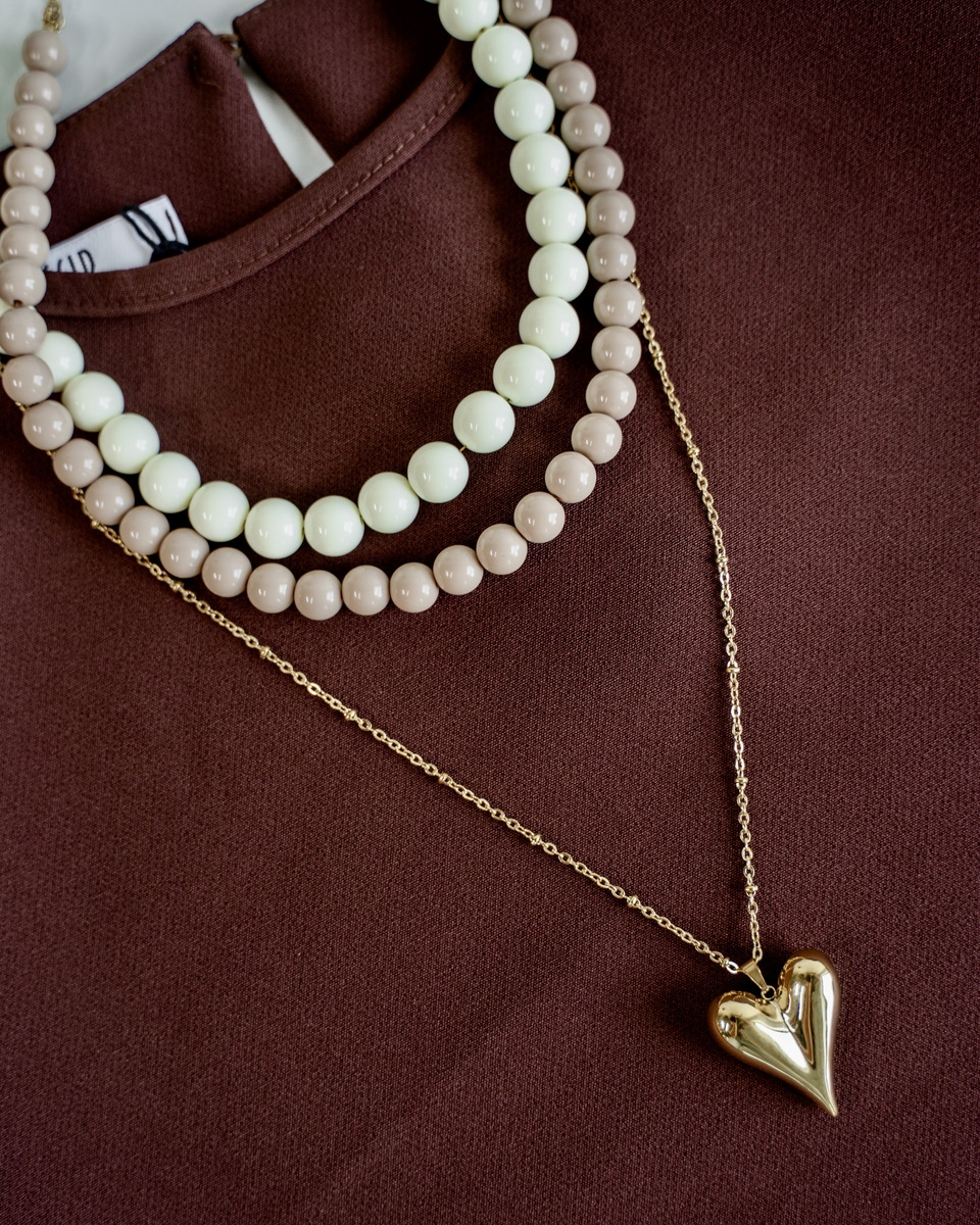 LANGE KETTING MET HART GOUD