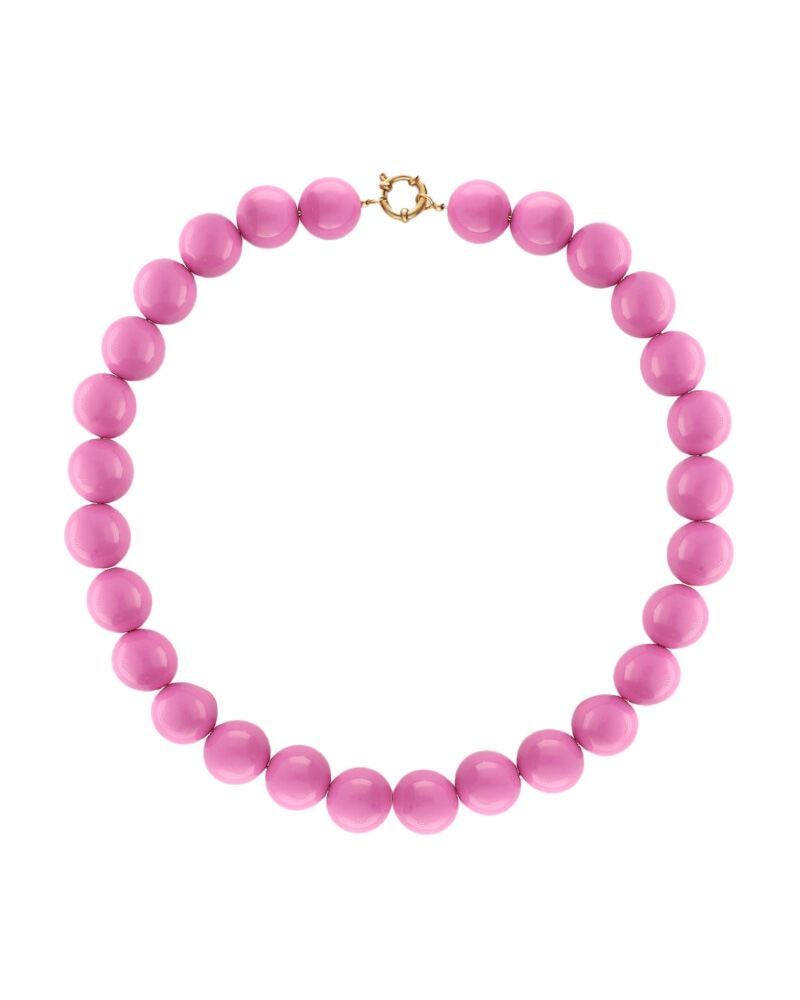KETTING MET GROVE KRALEN ROZE