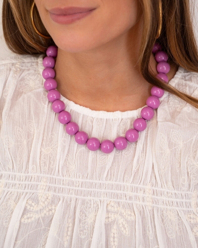 My Jewellery KETTING MET GROVE KRALEN ROZE
