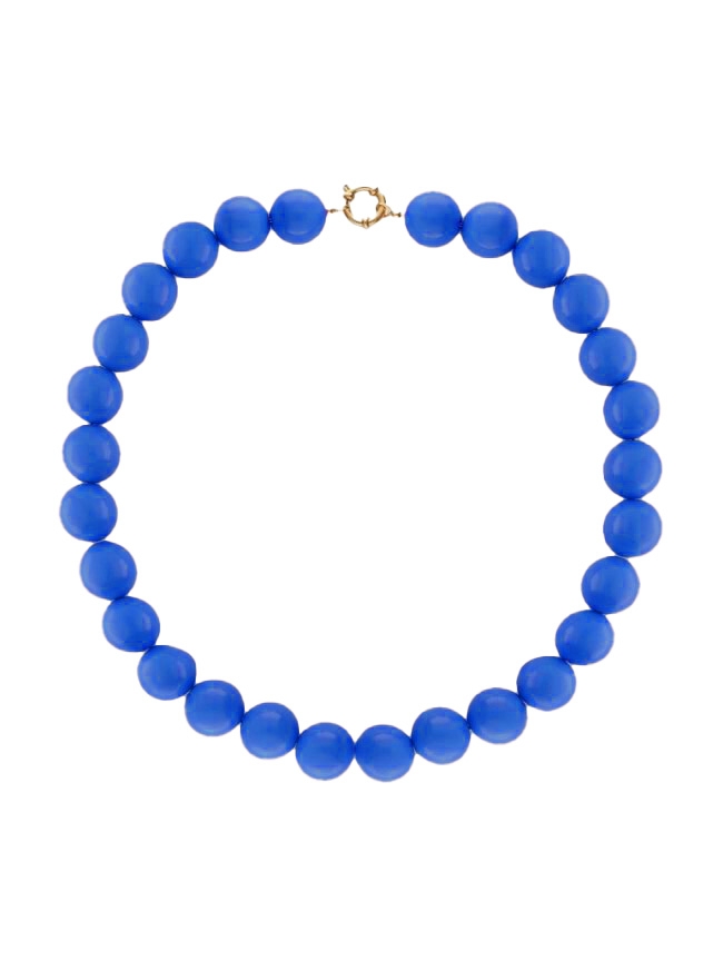 KETTING MET GROVE KRALEN BLAUW