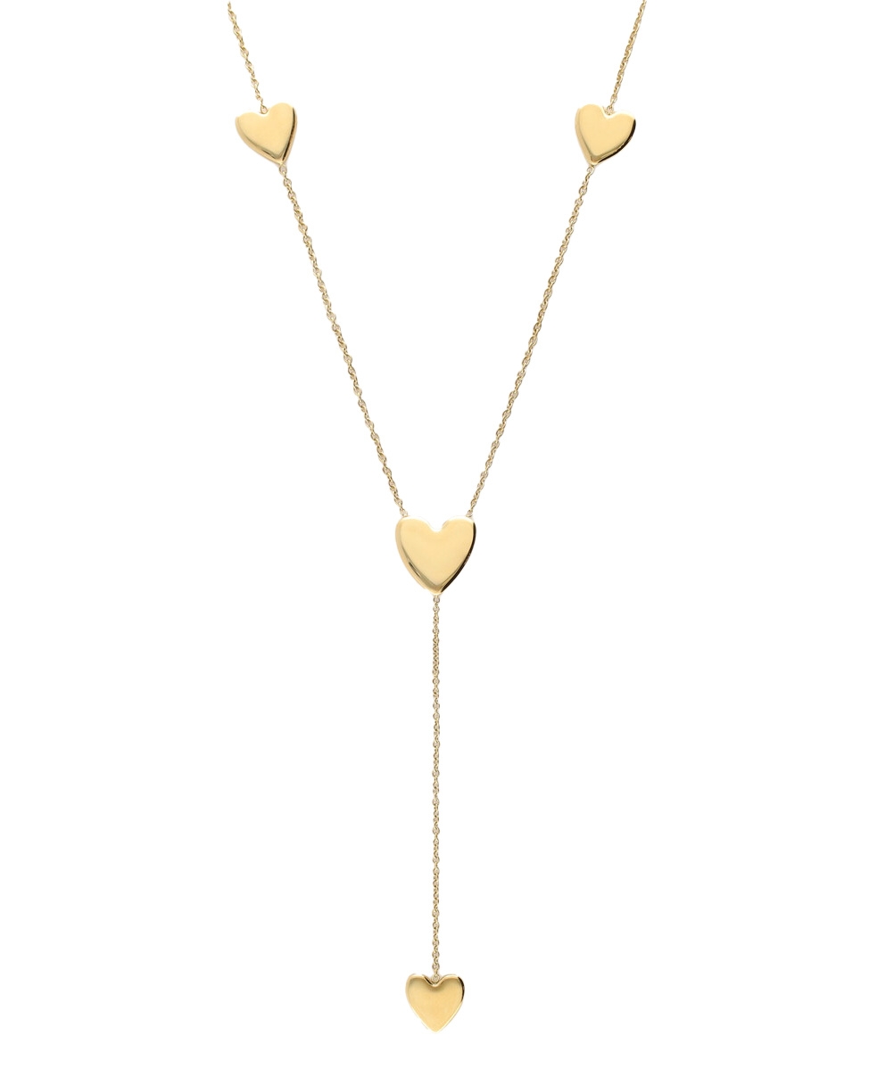 LANGE Y-KETTING MET HARTJES GOUD