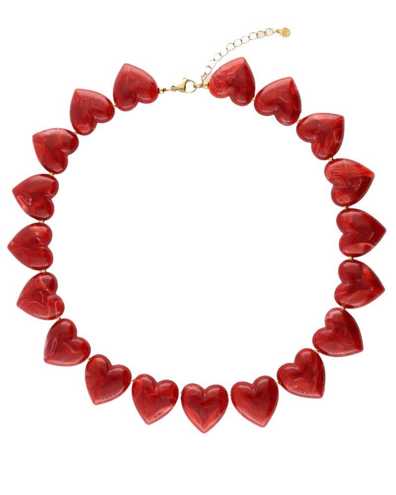STATEMENT KETTING MET HARTJES DONKER ROOD