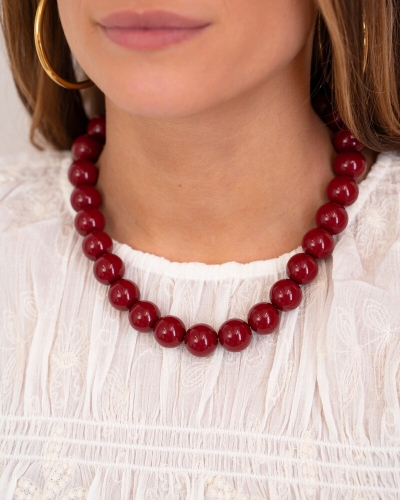 My Jewellery KETTING MET GROVE KRALEN BURGUNDY
