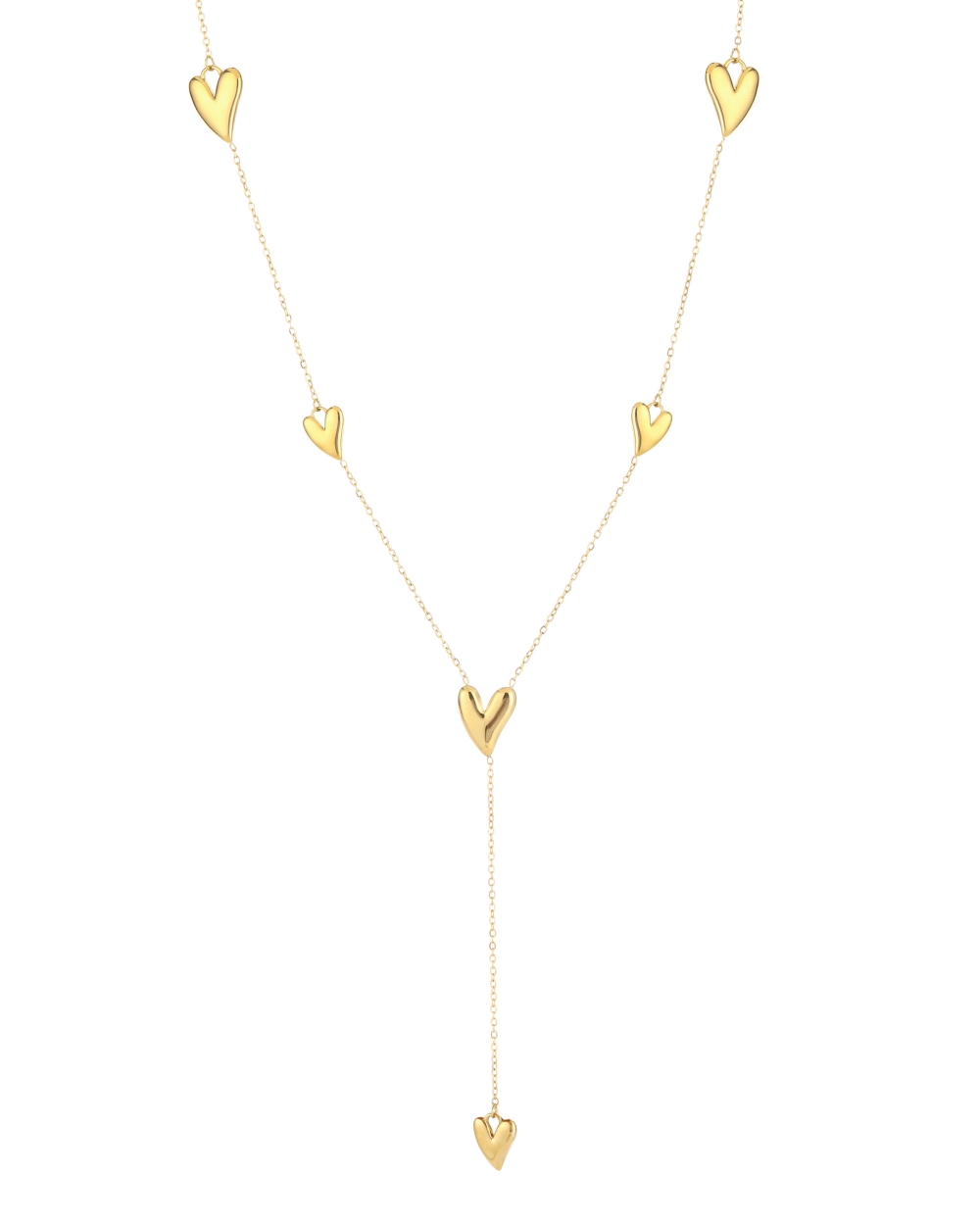 LANGE V-KETTING HARTJES GOUD