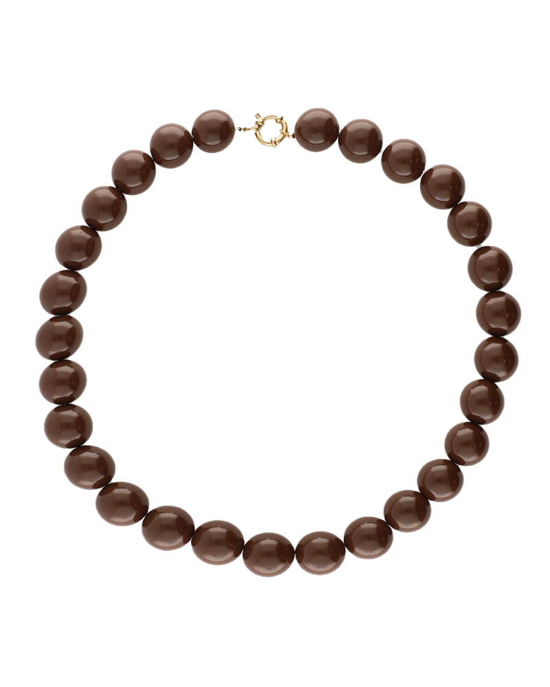 STATEMENT KETTING MET RONDE KRALEN BRUIN