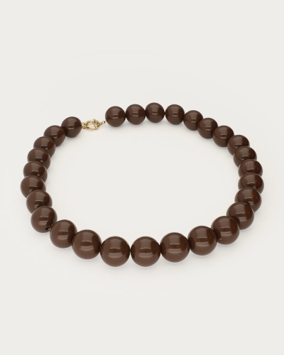 STATEMENT KETTING MET RONDE KRALEN BRUIN