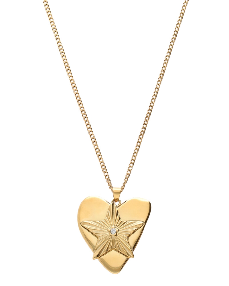 MIDNIGHT LANGE KETTING MET HARTJES STER