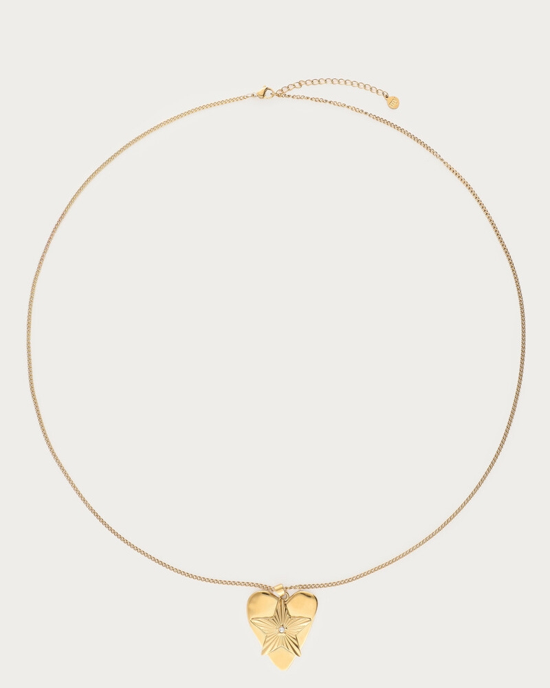 MIDNIGHT LANGE KETTING MET HARTJES STER