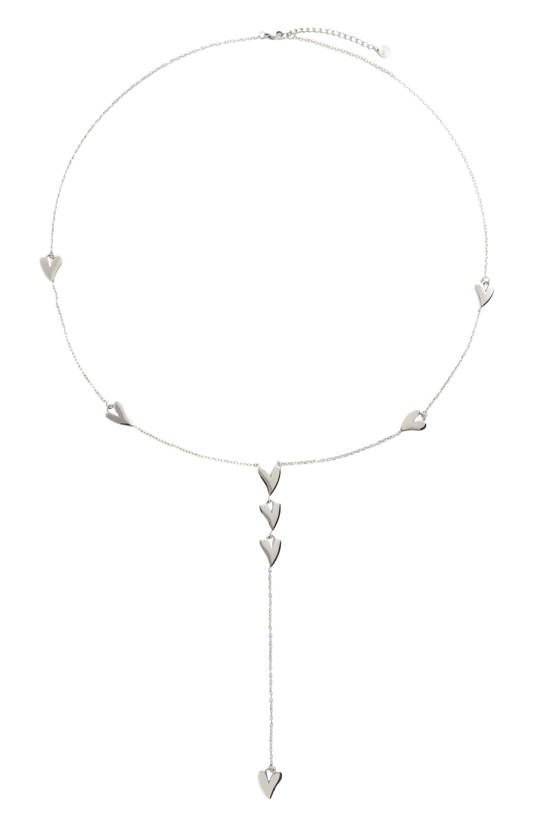 LANGE KETTING Y-VORM EN HARTJES