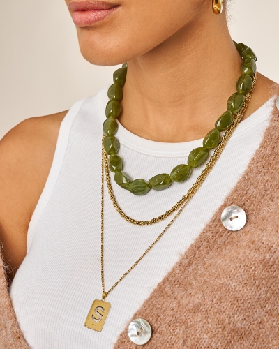 My Jewellery Necklace beads green MJ15701