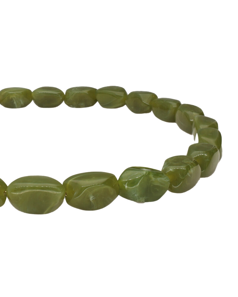 KETTING MET OVALEN KRALEN GROEN