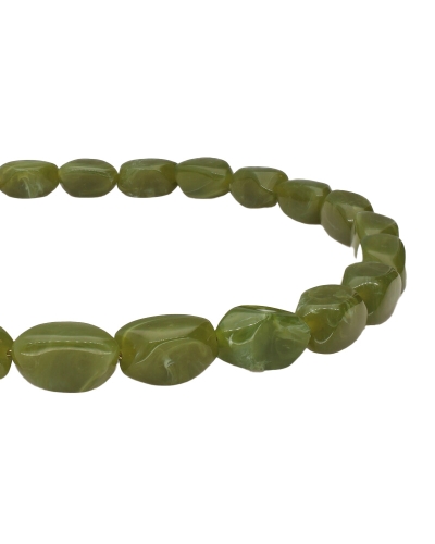 KETTING MET OVALEN KRALEN GROEN