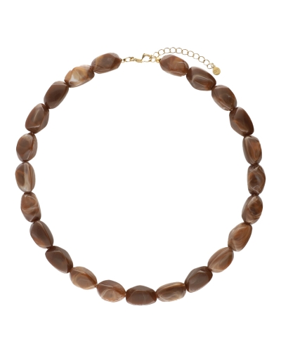 My Jewellery KETTING MET OVALEN KRALEN DONKERBRUIN