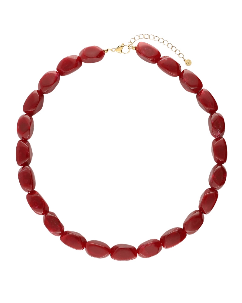KETTING MET OVALEN KETTING BURGUNDY