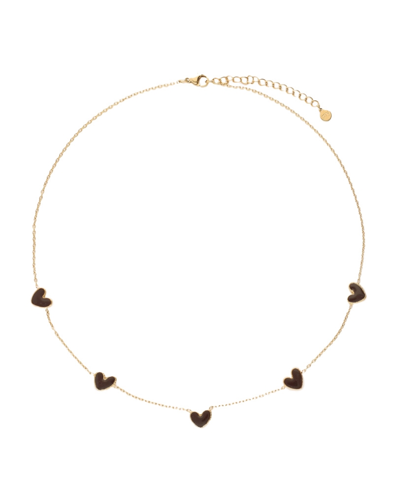 KETTING MET BRUINE HARTJES