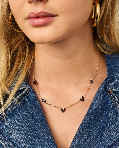 My Jewellery Necklace brown hearts MJ15745