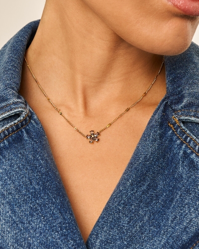 My Jewellery KETTING MET BRUINE STRASS BLOEM