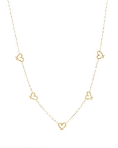 Gossip KETTING MET 5 OPEN HARTJES GOUD