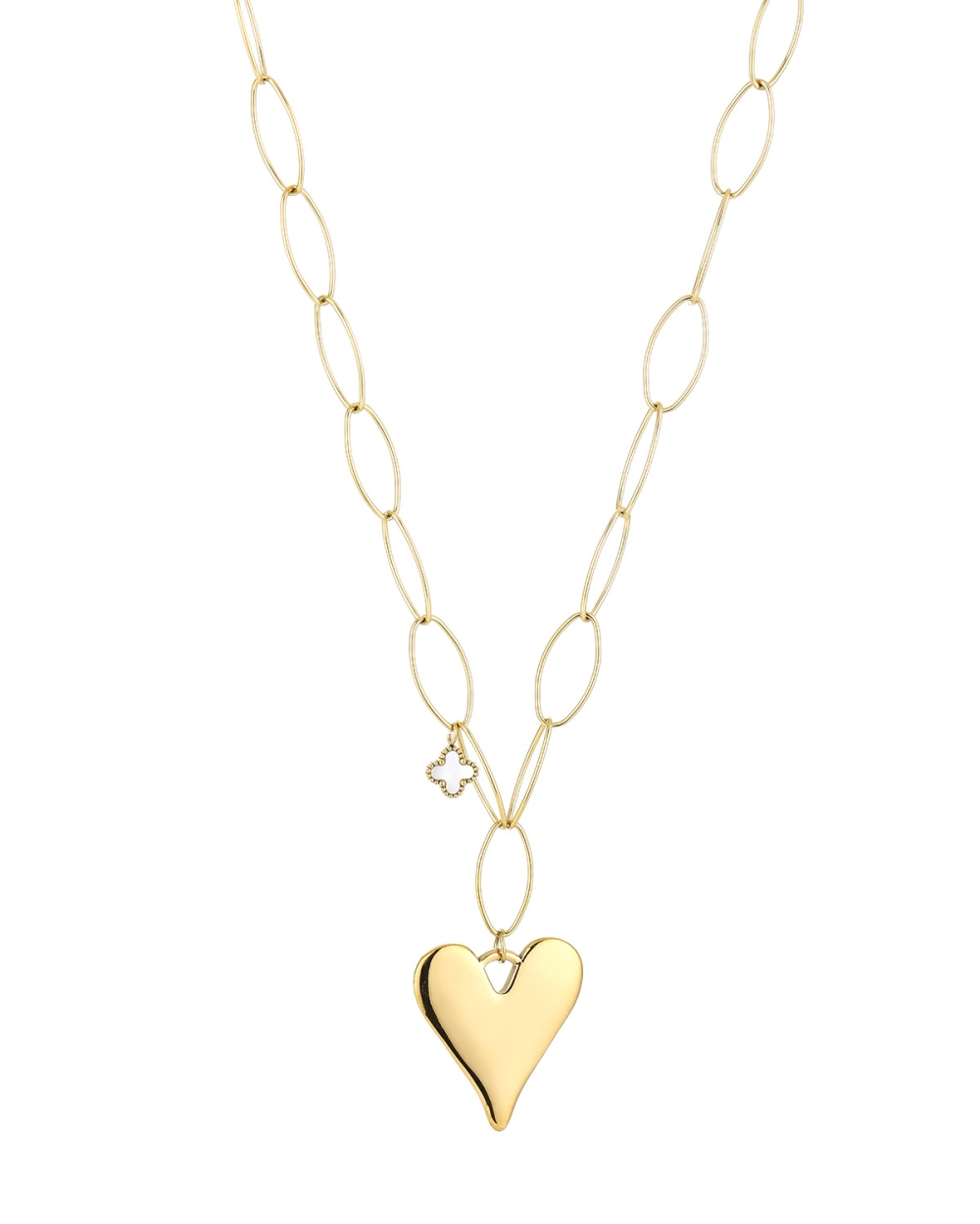 LANGE KETTING MET HART (80CM) GOUD