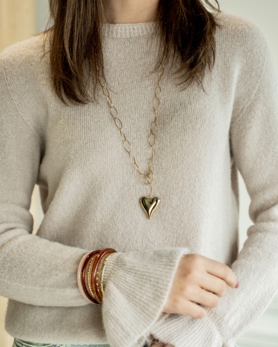 LANGE KETTING MET HART (80CM) GOUD