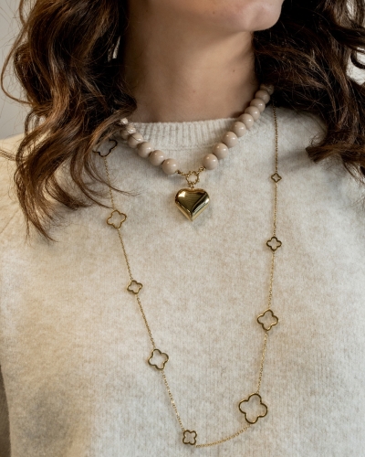 Gossip KRALENKETTING HART BEIGE