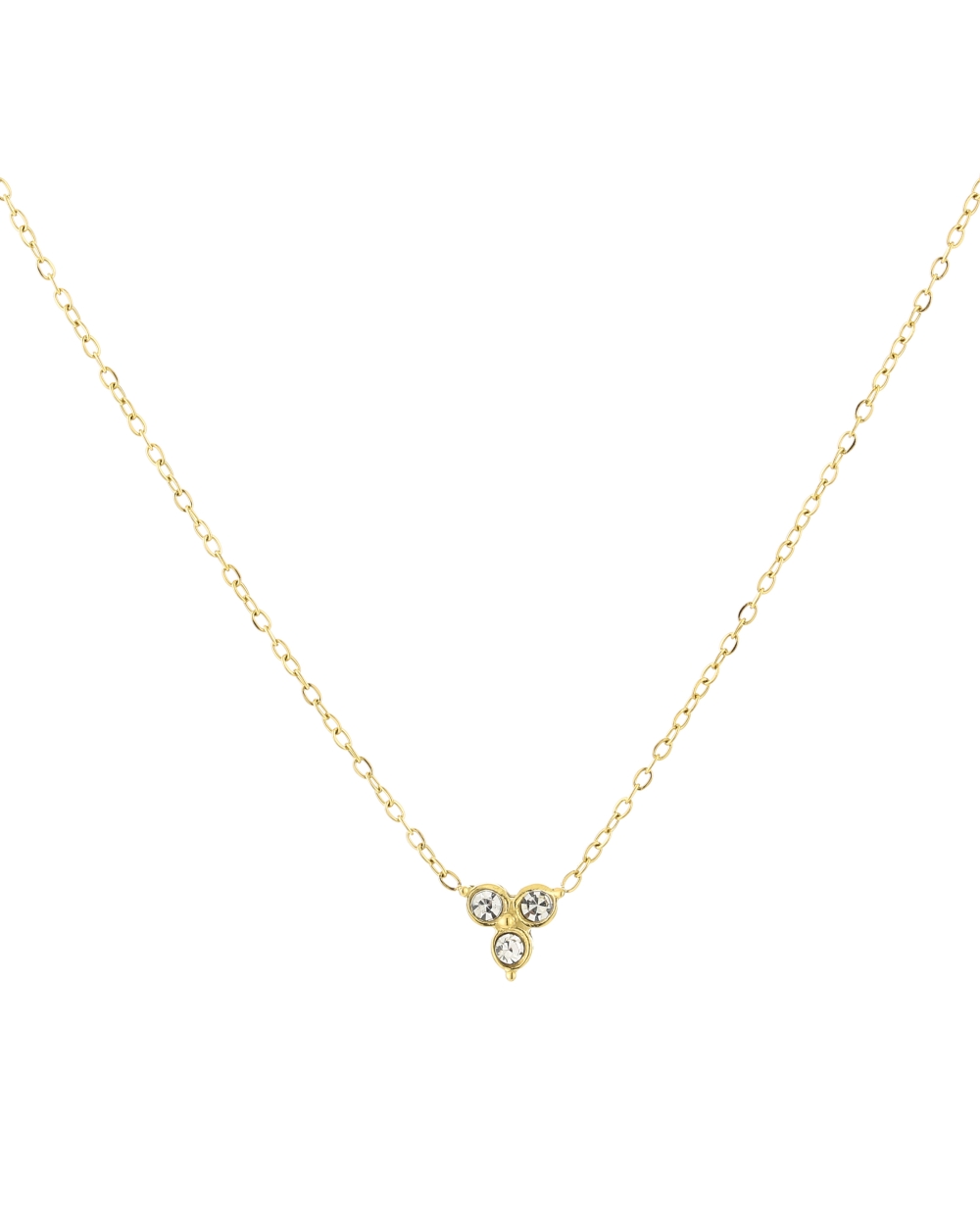 KETTING DRIE STEENTJES GOUD