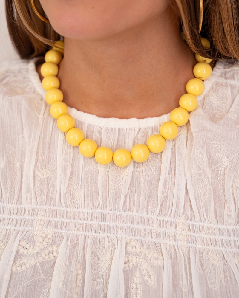 KETTING MET GROVE KRALEN GEEL