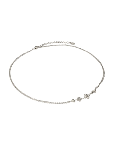 DUBBELE KETTING MET VIJF MINIMALISTISCHE BEDELS ZILVER