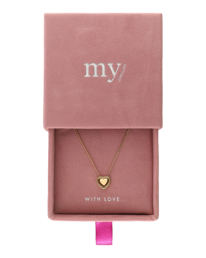 MINIMALISTISCHE KETTING MET DUBBEL HARTJE GOUD