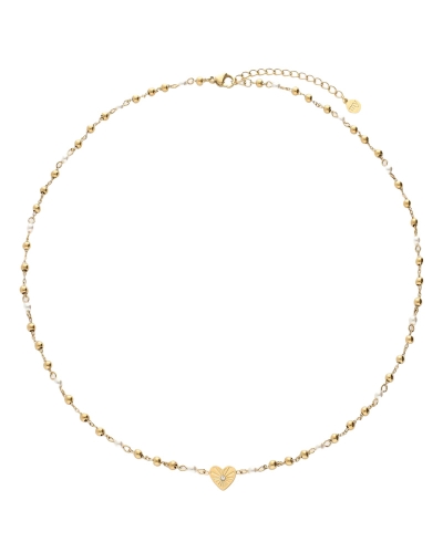My Jewellery Necklace heart dots imitation pearl MJ15993
