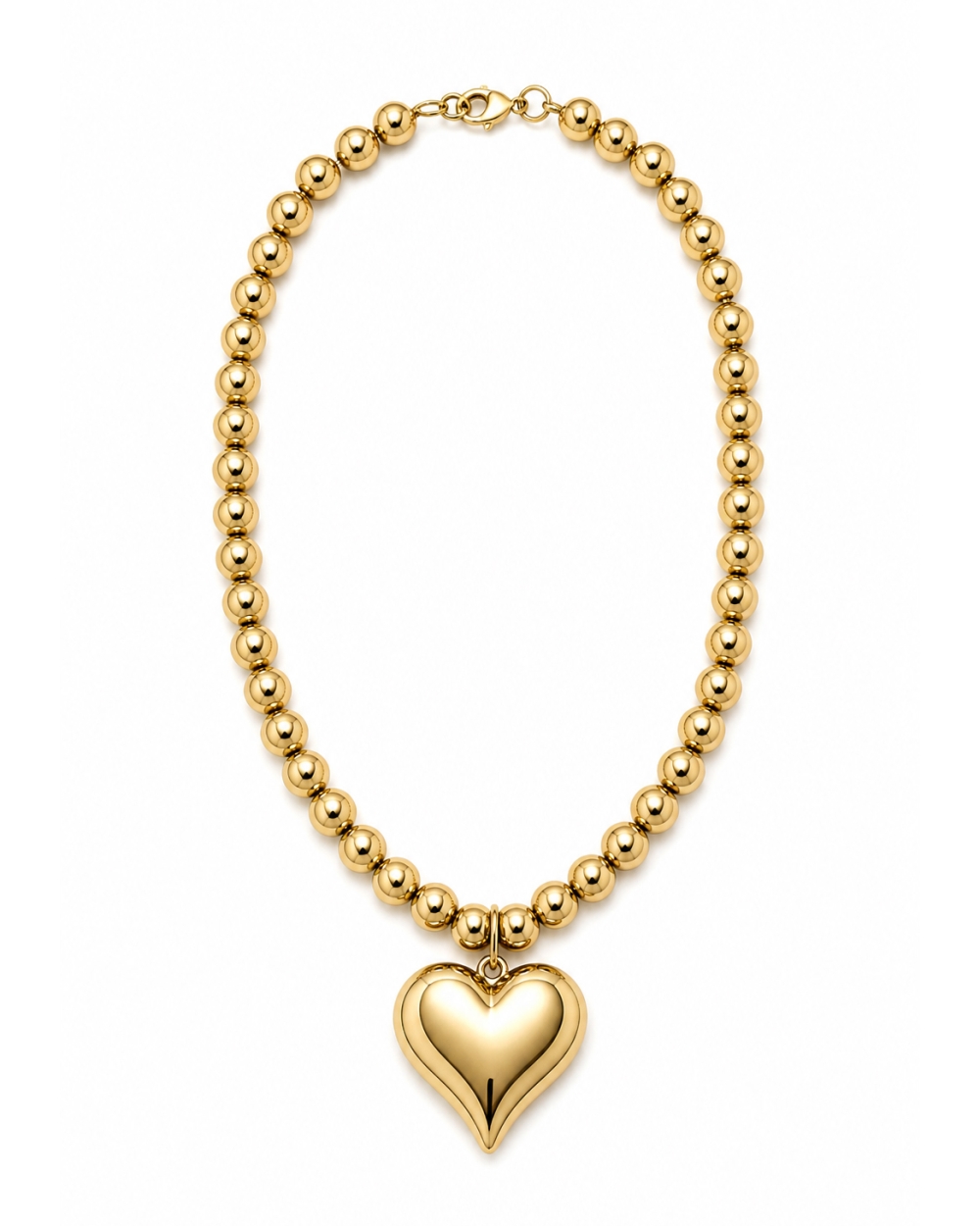 KETTING GOUDEN BALLEN MET HART GOUD