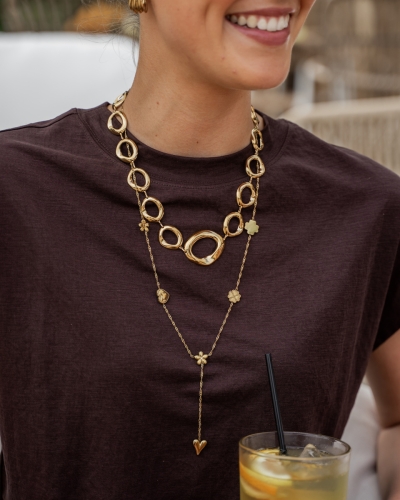 KETTING OPEN CIRCLES GOUD