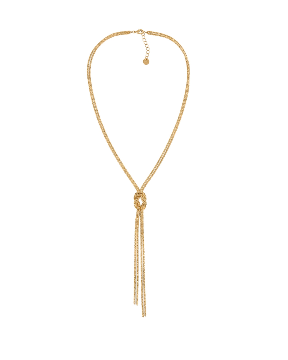 Y-KETTING GEDRAAID MET KNOOP GOUD