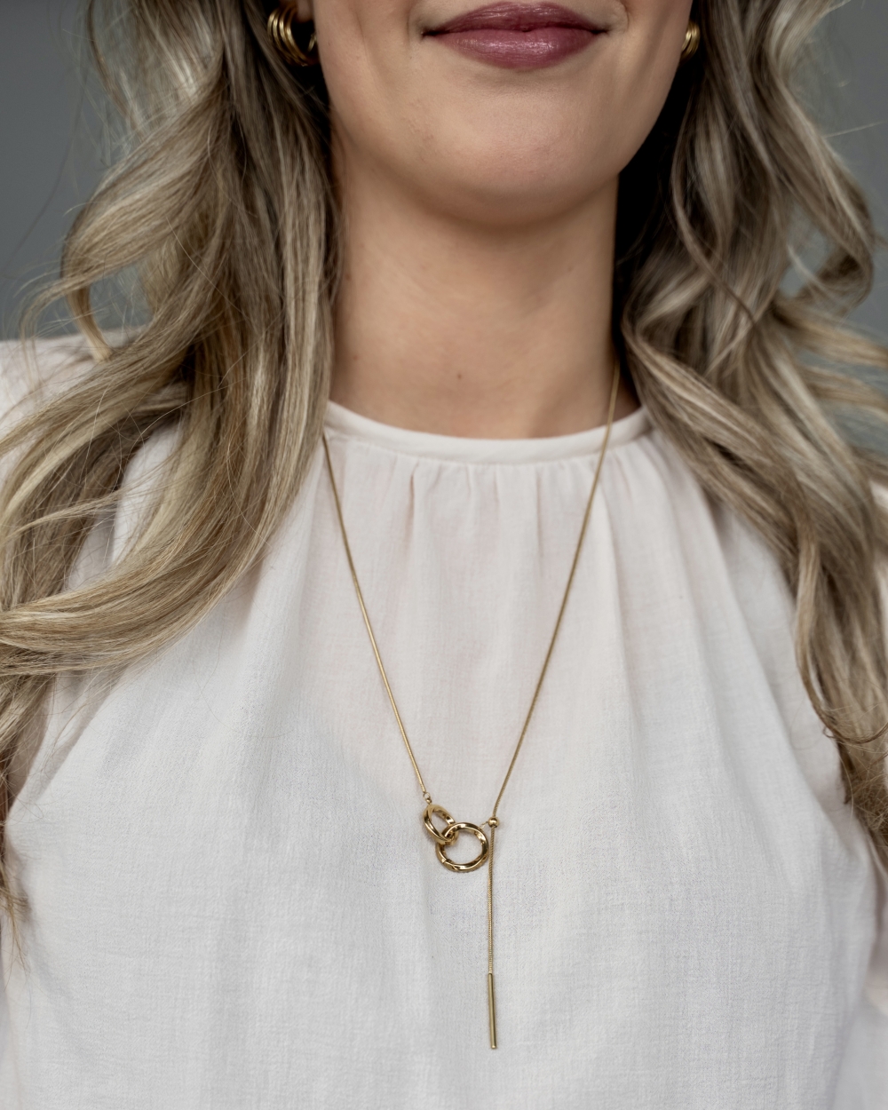 DOUBLE CIRCLE KETTING GOUD