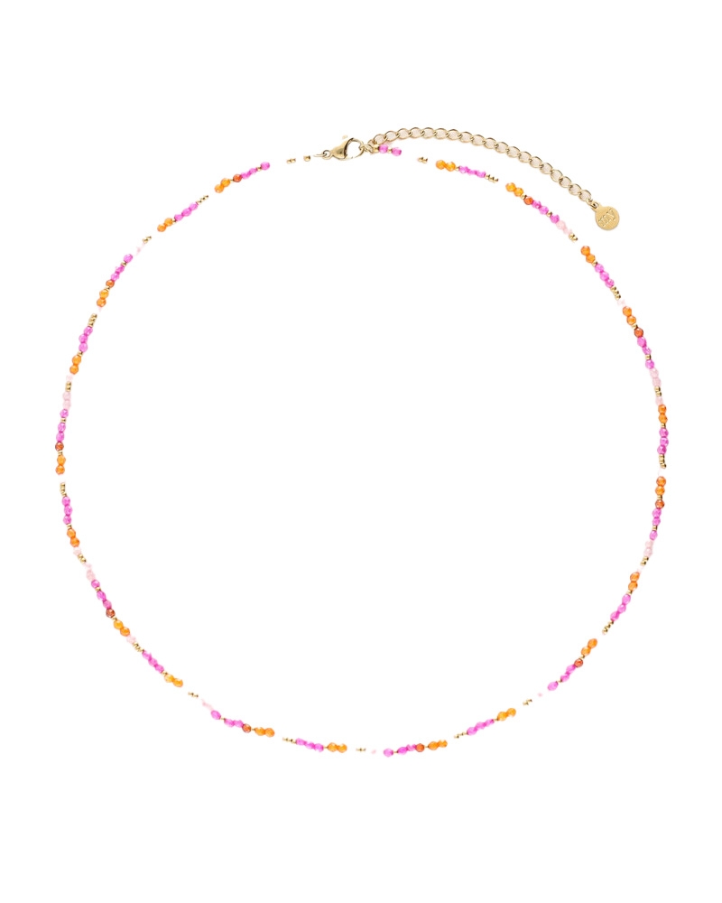 CIAO KRALENKETTING ROZE/ORANJE