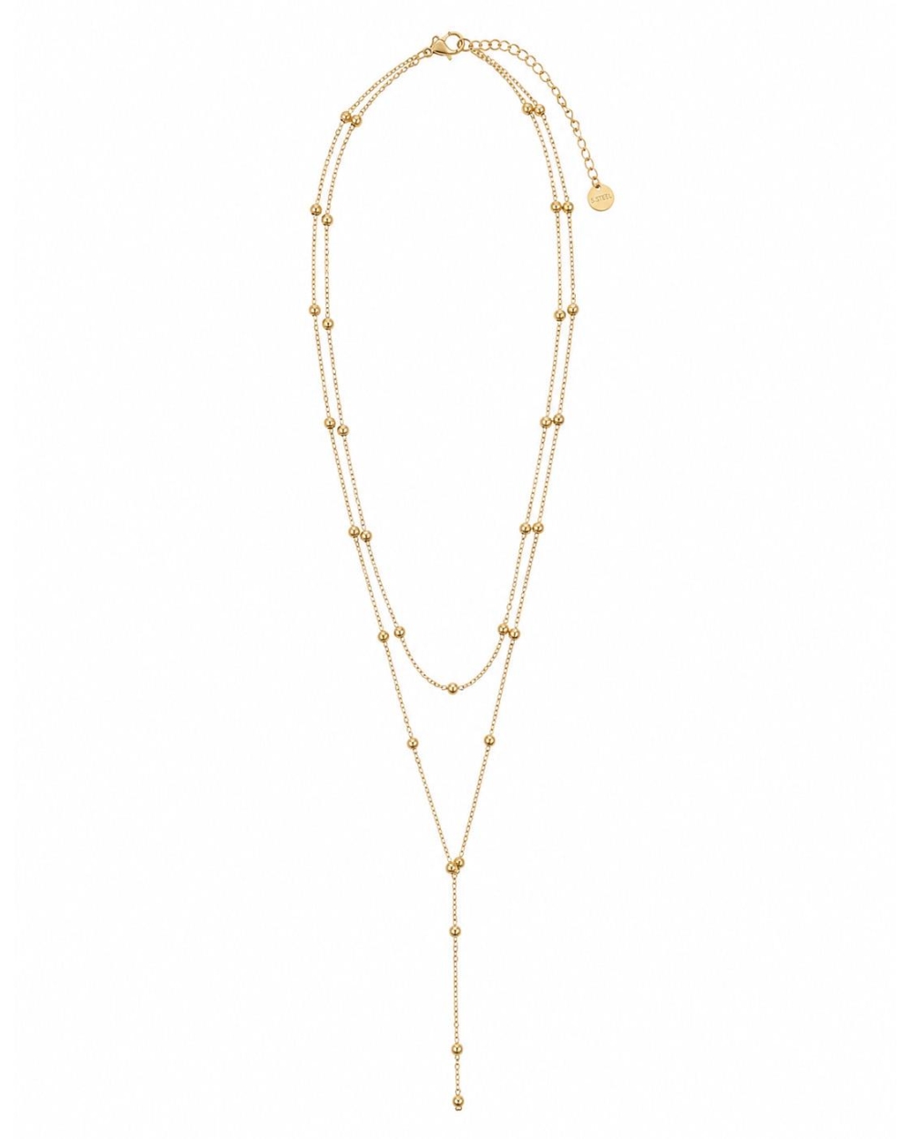 Gossip the Label DUBBELE KETTING MET BOLLETJES Goud