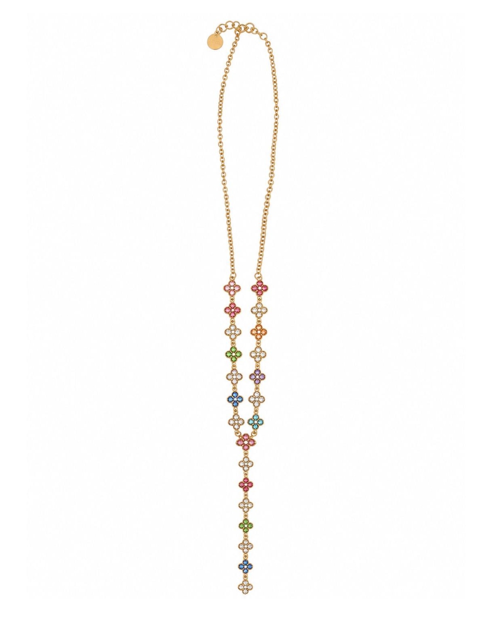 Gossip the Label Y-KETTING CRYSTAL BLOEMEN Multi