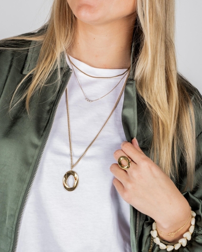 Gossip the Label XL05-2054 DUBBELE KETTING SNAKE EN CRYSTAL