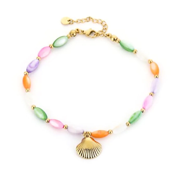 ENKELBANDJE MET SCHELP MULTI